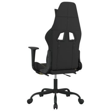 vidaXL Καρέκλα Μασάζ Gaming Μασάζ Υπ. Μαύρη/Αν Γκρι Ύφασμα Υποπόδιο 66x58x(120-130)cm 1 τεμ.