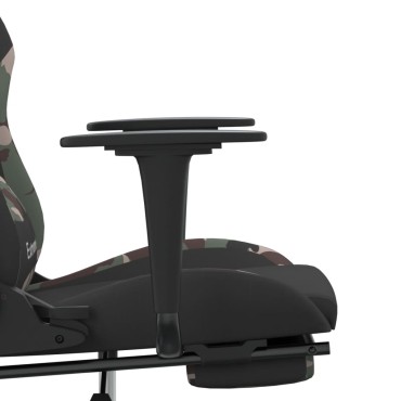vidaXL Καρέκλα Μασάζ Gaming Περιστρ. Υποπόδιο Μαύρη/Παραλ. Υφασμάτινη 66x58x(120-130)cm 1 τεμ.