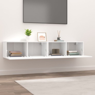 vidaXL Έπιπλα Τηλεόρασης 2 τεμ. Λευκά 80x30x30cm Επεξεργασμένο Ξύλο