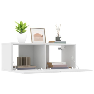 vidaXL Έπιπλα Τηλεόρασης 2 τεμ. Λευκά 80x30x30cm Επεξεργασμένο Ξύλο