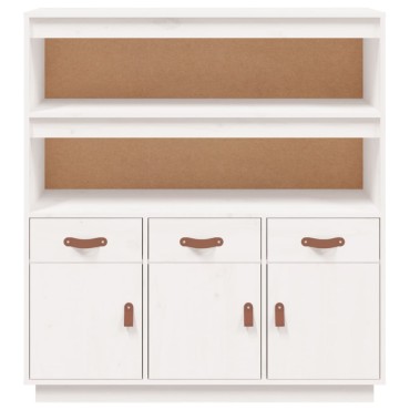 vidaXL Ντουλάπι Ψηλό Λευκό 100x40x108,5cm από Μασίφ Ξύλο Πεύκου 1 τεμ.