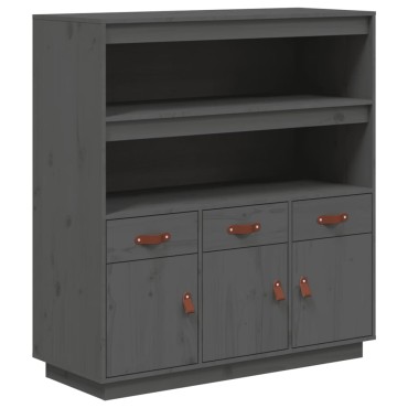 vidaXL Ντουλάπι Γκρι 100x40x108,5cm από Μασίφ Ξύλο Πεύκου 1 τεμ.