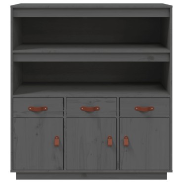 vidaXL Ντουλάπι Γκρι 100x40x108,5cm από Μασίφ Ξύλο Πεύκου 1 τεμ.