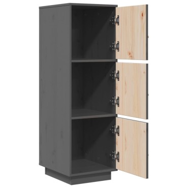 vidaXL Ντουλάπι Ψηλό Γκρι 34x40x108,5cm από Μασίφ Ξύλο Πεύκου 1 τεμ.