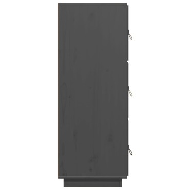 vidaXL Ντουλάπι Ψηλό Γκρι 34x40x108,5cm από Μασίφ Ξύλο Πεύκου 1 τεμ.