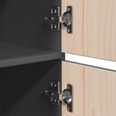 vidaXL Ντουλάπι Ψηλό Γκρι 34x40x108,5cm από Μασίφ Ξύλο Πεύκου 1 τεμ.