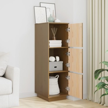 vidaXL Ντουλάπι Ψηλό Καφέ Μέλι 34x40x108,5cm από Μασίφ Ξύλο Πεύκου 1 τεμ.
