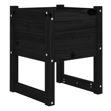 vidaXL Ζαρντινιέρες 2 τεμ. Μαύρο 40x40x52,5 εκ. από Μασίφ Ξύλο Πεύκου