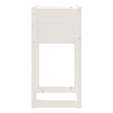 vidaXL Ζαρντινιέρες 2 τεμ. Λευκές 40x40x81 εκ. από Μασίφ Ξύλο Πεύκου