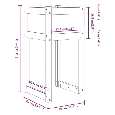 vidaXL Ζαρντινιέρες 2 τεμ. Γκρι 40x40x81 εκ. από Μασίφ Ξύλο Πεύκου