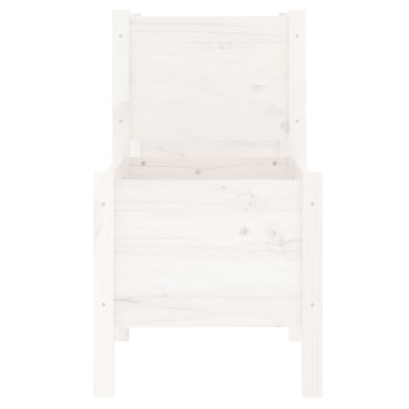 vidaXL Ζαρντινιέρα Λευκή 245,5x44x75 εκ. από Μασίφ Ξύλο Πεύκου