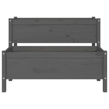 vidaXL Ζαρντινιέρα Γκρι 110 x 84 x 75 εκ. από Μασίφ Ξύλο Πεύκου