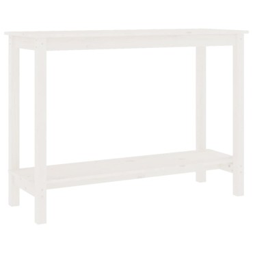 vidaXL Τραπέζι Κονσόλα Λευκό 110x40x80cm από Μασίφ Ξύλο Πεύκου 1 τεμ.