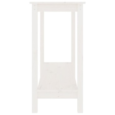 vidaXL Τραπέζι Κονσόλα Λευκό 110x40x80cm από Μασίφ Ξύλο Πεύκου 1 τεμ.