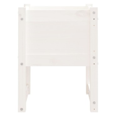 vidaXL Ζαρντινιέρες 2 τεμ. Λευκές 40x40x52,5 εκ. από Μασίφ Ξύλο Πεύκου