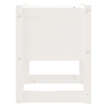 vidaXL Ζαρντινιέρες 2 τεμ. Λευκές 40x40x52,5 εκ. από Μασίφ Ξύλο Πεύκου
