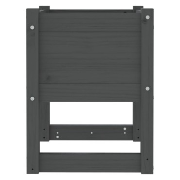 vidaXL Ζαρντινιέρα Γκρι 40 x 40 x 52,5 εκ. από Μασίφ Ξύλο Πεύκου