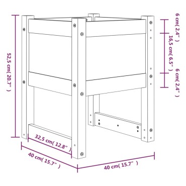 vidaXL Ζαρντινιέρα Γκρι 40 x 40 x 52,5 εκ. από Μασίφ Ξύλο Πεύκου