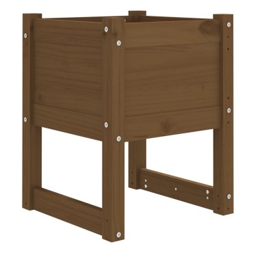 vidaXL Ζαρντινιέρα Καφέ Μελί 40 x 40 x 52,5 εκ. από Μασίφ Ξύλο Πεύκου