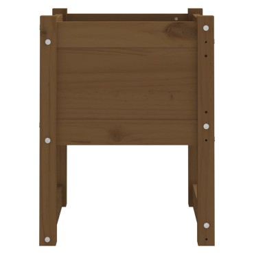 vidaXL Ζαρντινιέρα Καφέ Μελί 40 x 40 x 52,5 εκ. από Μασίφ Ξύλο Πεύκου