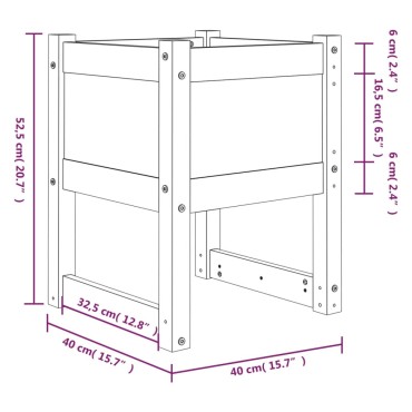 vidaXL Ζαρντινιέρες 2 τεμ. Μελί 40x40x52,5 εκ. από Μασίφ Ξύλο Πεύκου