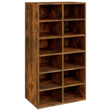 vidaXL Παπουτσοθήκη Καπνιστή Δρυς 54x34x100,5cm Επεξεργασμένο Ξύλο