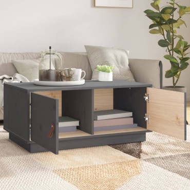 vidaXL Τραπεζάκι Σαλονιού Γκρι 80x50x35cm από Μασίφ Ξύλο Πεύκου 1 τεμ.