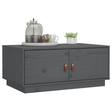 vidaXL Τραπεζάκι Σαλονιού Γκρι 80x50x35cm από Μασίφ Ξύλο Πεύκου 1 τεμ.