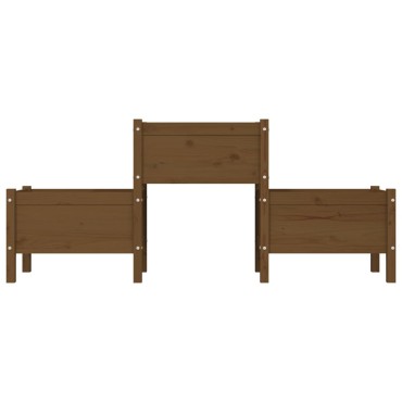 vidaXL Ζαρντινιέρα Καφέ Μελί 178,5 x 44 x 75 εκ. από Μασίφ Ξύλο Πεύκου
