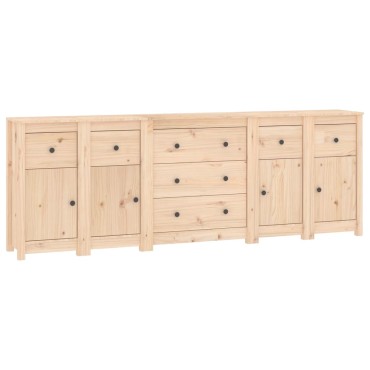 vidaXL Συρταριέρα 230x35x80cm από Μασίφ Ξύλο Πεύκου 1 τεμ.