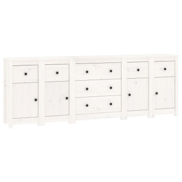 vidaXL Ντουλάπι Λευκό 230x35x80cm από Μασίφ Ξύλο Πεύκου 1 τεμ.