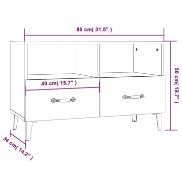vidaXL Έπιπλο Τηλεόρασης Γκρι Sonoma 80x36x50cm από Επεξεργ. Ξύλο