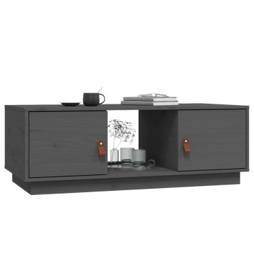 vidaXL Τραπεζάκι Σαλονιού Γκρι 100x50x35cm από Μασίφ Ξύλο Πεύκου 1 τεμ.