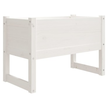 vidaXL Ζαρντινιέρα Λευκή 78 x 40 x 52 εκ. από Μασίφ Ξύλο Πεύκου
