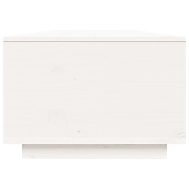 vidaXL Τραπεζάκι Σαλονιού Λευκό 80x50x35,5cm από Μασίφ Ξύλο Πεύκου 1 τεμ.