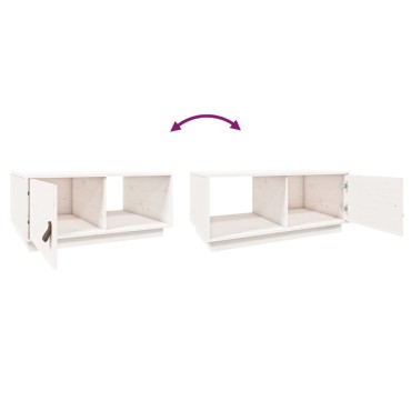 vidaXL Τραπεζάκι Σαλονιού Λευκό 80x50x35,5cm από Μασίφ Ξύλο Πεύκου 1 τεμ.