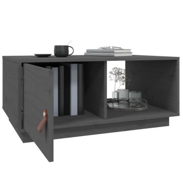 vidaXL Τραπεζάκι Σαλονιού Γκρι 80x50x35,5cm από Μασίφ Ξύλο Πεύκου 1 τεμ.