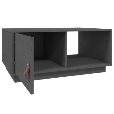 vidaXL Τραπεζάκι Σαλονιού Γκρι 80x50x35,5cm από Μασίφ Ξύλο Πεύκου 1 τεμ.