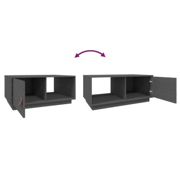 vidaXL Τραπεζάκι Σαλονιού Γκρι 80x50x35,5cm από Μασίφ Ξύλο Πεύκου 1 τεμ.
