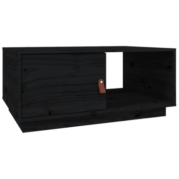 vidaXL Τραπεζάκι Σαλονιού Μαύρο 80x50x35,5cm από Μασίφ Ξύλο Πεύκου 1 τεμ.