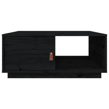 vidaXL Τραπεζάκι Σαλονιού Μαύρο 80x50x35,5cm από Μασίφ Ξύλο Πεύκου 1 τεμ.