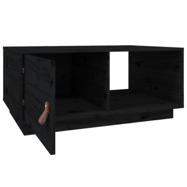 vidaXL Τραπεζάκι Σαλονιού Μαύρο 80x50x35,5cm από Μασίφ Ξύλο Πεύκου 1 τεμ.
