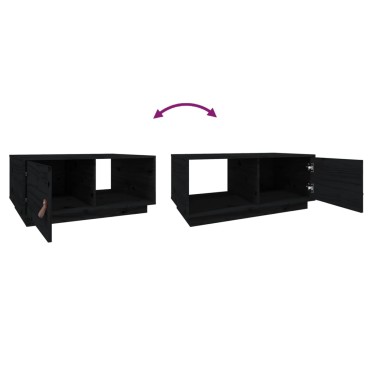vidaXL Τραπεζάκι Σαλονιού Μαύρο 80x50x35,5cm από Μασίφ Ξύλο Πεύκου 1 τεμ.