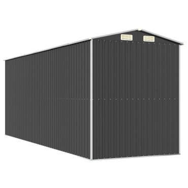 vidaXL Αποθήκη Κήπου Ανθρακί 192x523x223 εκ. Γαλβανισμένο Ατσάλι
