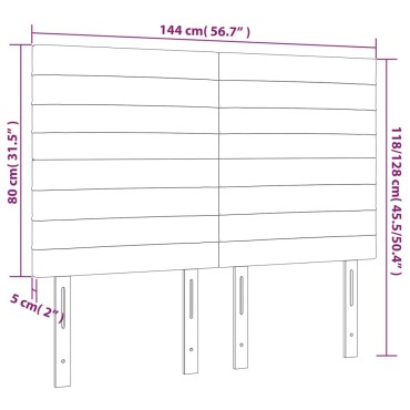 vidaXL Κεφαλάρια Κρεβατιού 4 τεμ. Taupe 72x5x78/88cm Υφασμάτινα