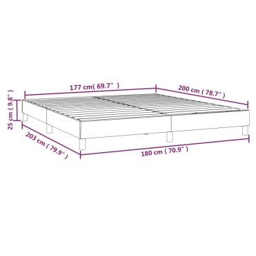 vidaXL Σκελετός Κρεβατιού με Ελατήρια Μαύρο 180x200 εκ. Υφασμάτινο