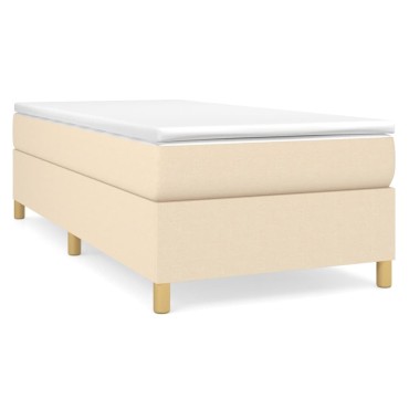 vidaXL Πλαίσιο κρεβατιού χωρίς στρώμα Κρέμα 80x200 cm Ύφασμα