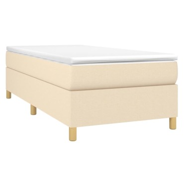 vidaXL Πλαίσιο κρεβατιού χωρίς στρώμα Κρέμα 80x200 cm Ύφασμα