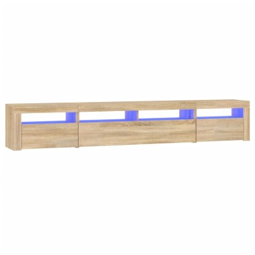 vidaXL Έπιπλο Τηλεόρασης με LED Sonoma Δρυς 240x35x40cm