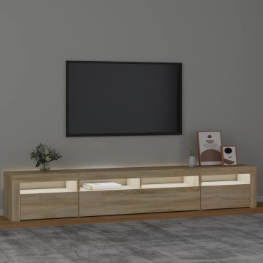 vidaXL Έπιπλο Τηλεόρασης με LED Sonoma Δρυς 240x35x40cm